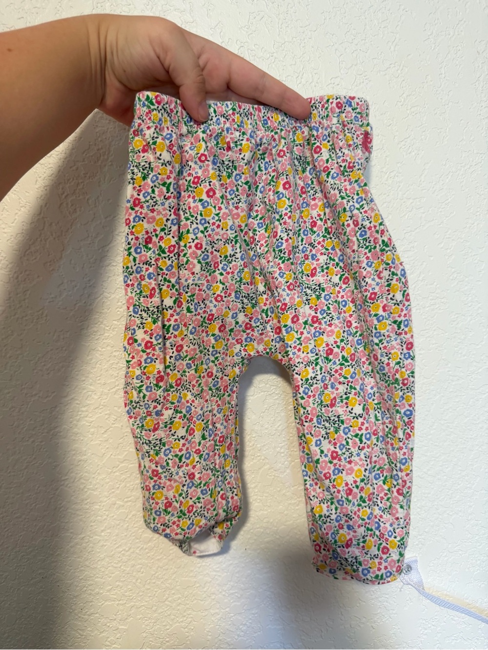 Gap Baby Girl Cotton Reversible Floral Polka Dot Joggers Pants 6-12 Months